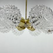 1960's brass & glass chandelier by kamenicky senov, 2 pieces available