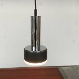 Suspended glass and chrome chandelier model P105 from the 1960s in German Space Age style by Staff, set of 2.