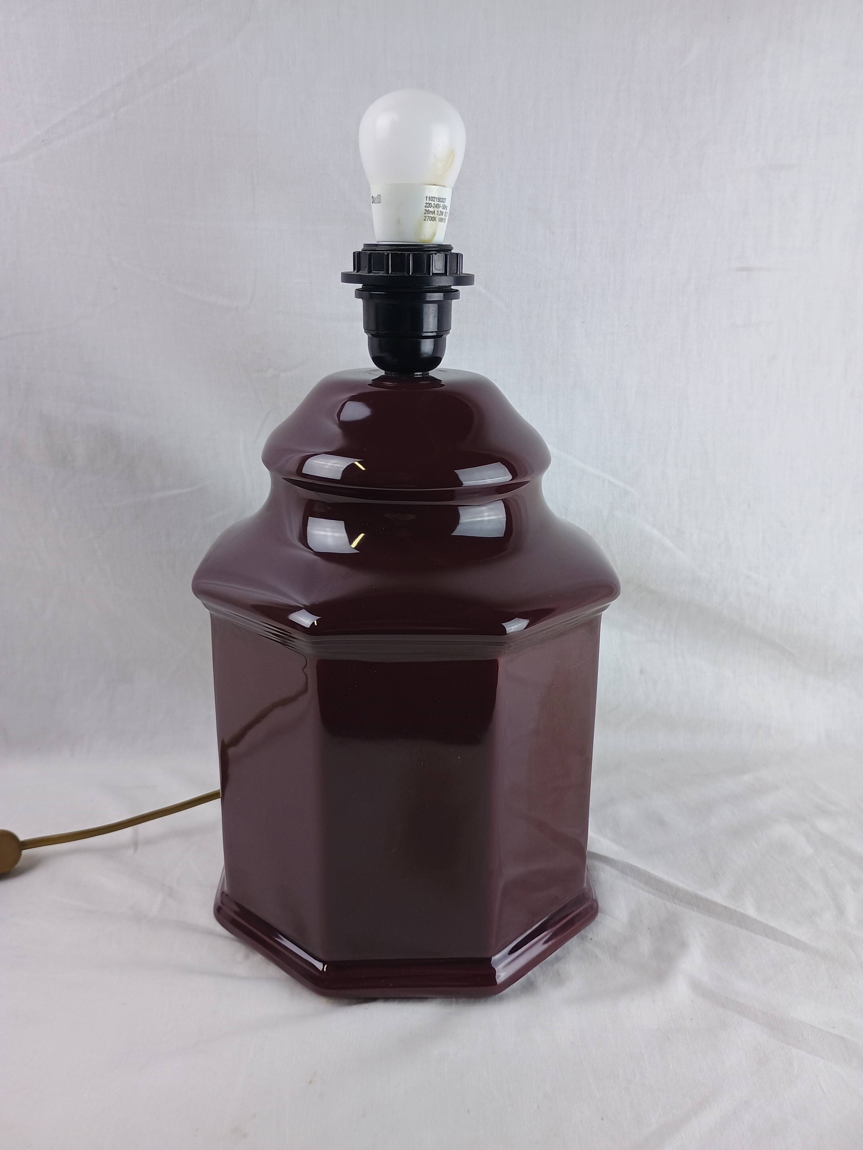 Vintage Black Ceramic Table Lamp Retro Chic