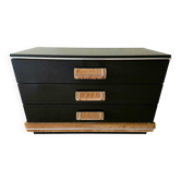 Chest of drawers with three drawers, attributed to Maison Roméo, Paris, 1970.