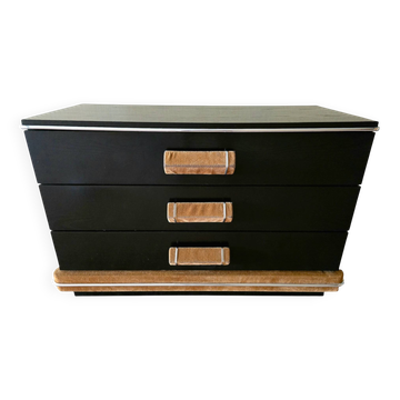 Chest of drawers with three drawers, attributed to Maison Roméo, Paris, 1970.