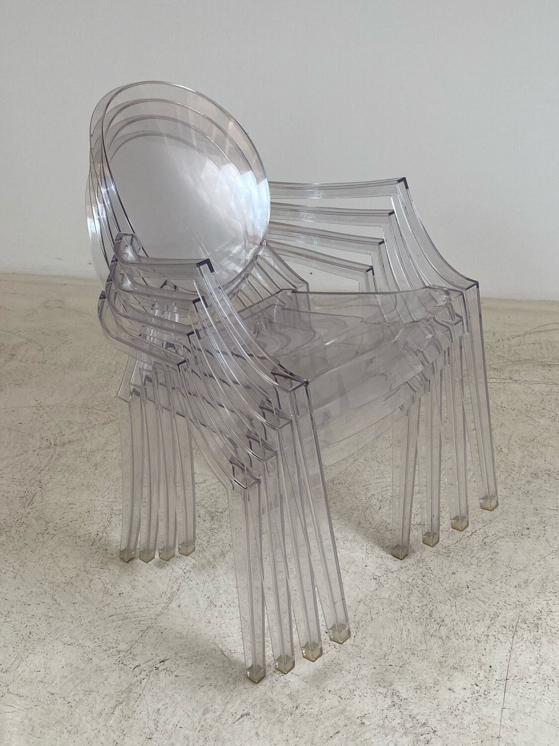 4 Louis Ghost armchairs by Philippe Starck Kartell edition