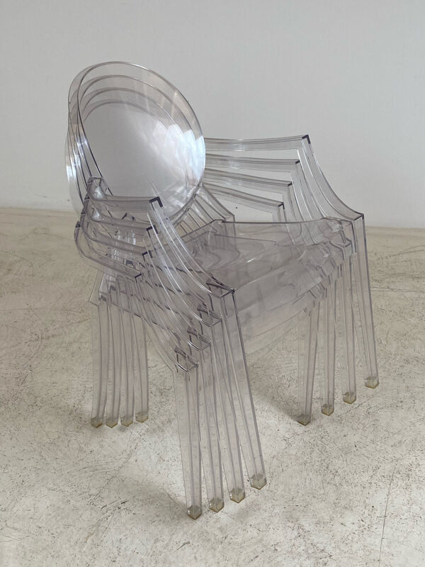 4 fauteuils Louis Ghost par Philippe Starck édition Kartell