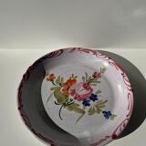 Sicilian plate pink hand-painted floral pattern