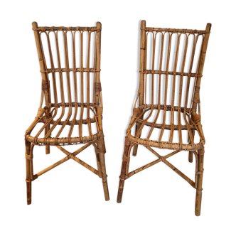 Pair of vintage rattan chairs