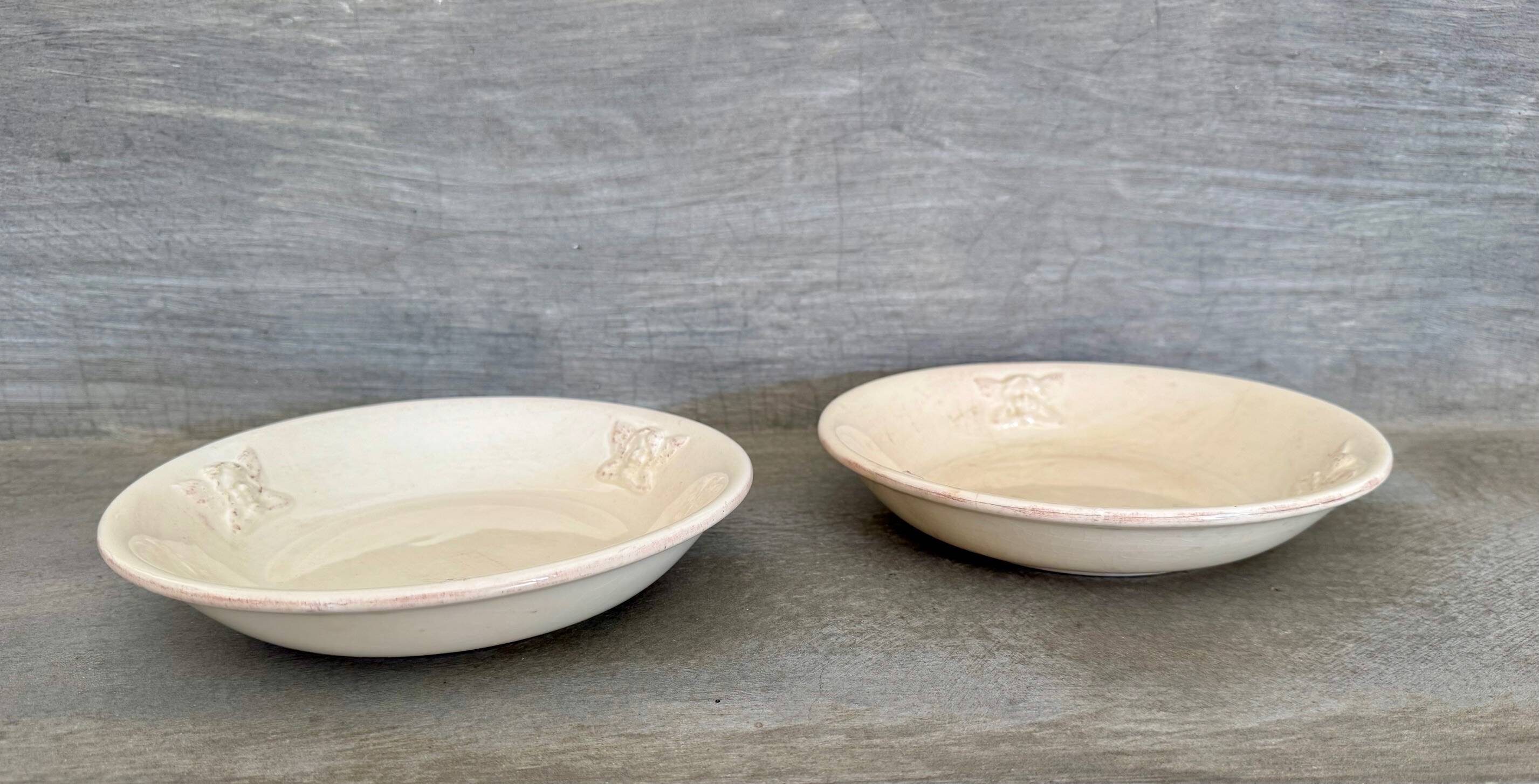 2 antique plates, for soup or porridge