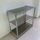 Étagère console chromée verre fumé années 70