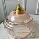 Pair of suspensions in pink glass and golden edging 50s-60s