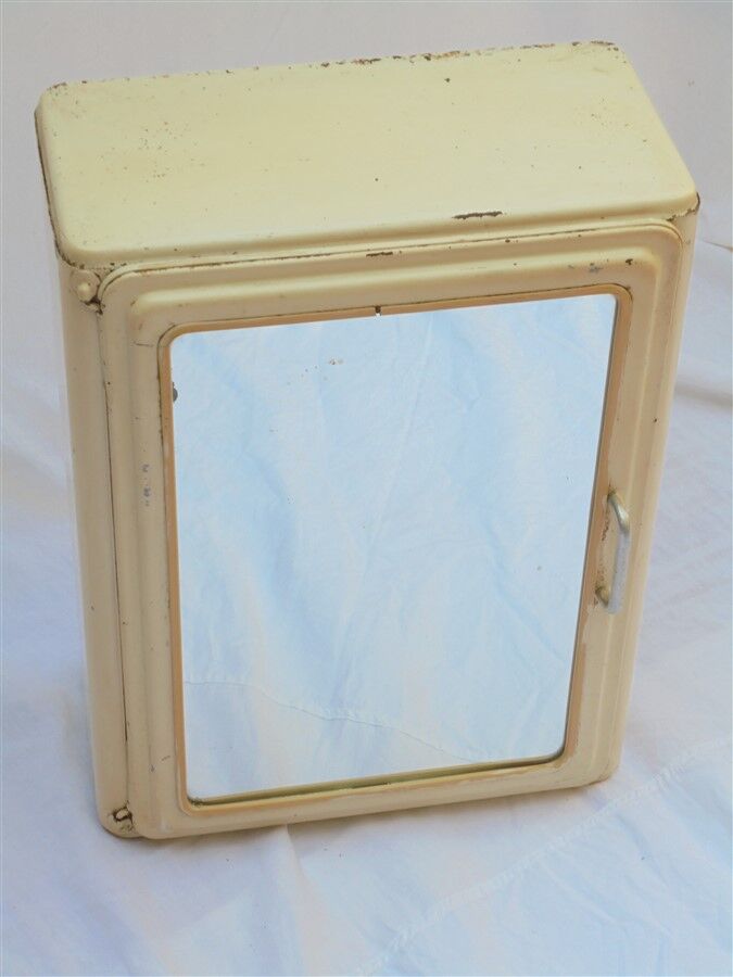 Metal pharmacy cabinet