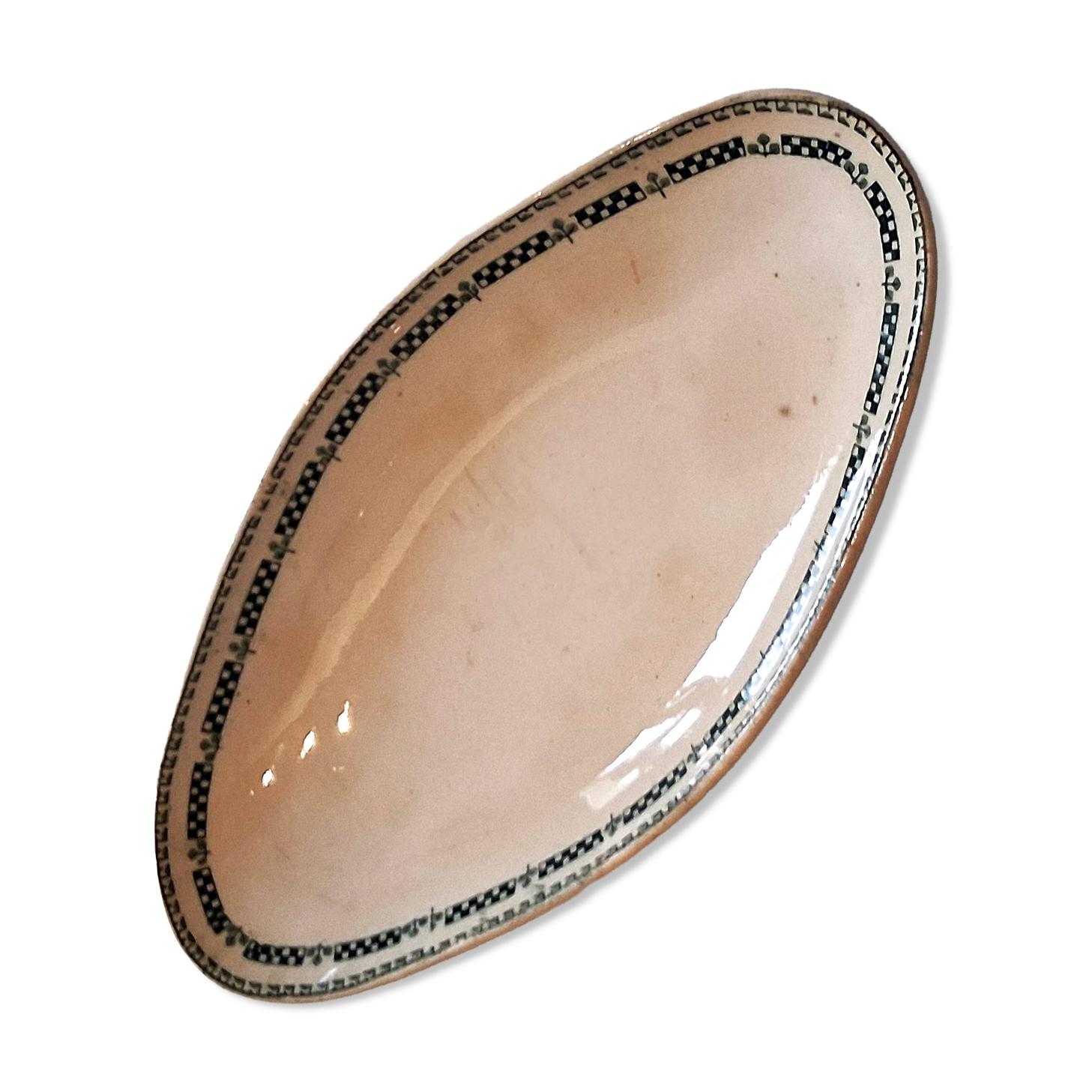 Old ironstone platter from Gien in good condition.