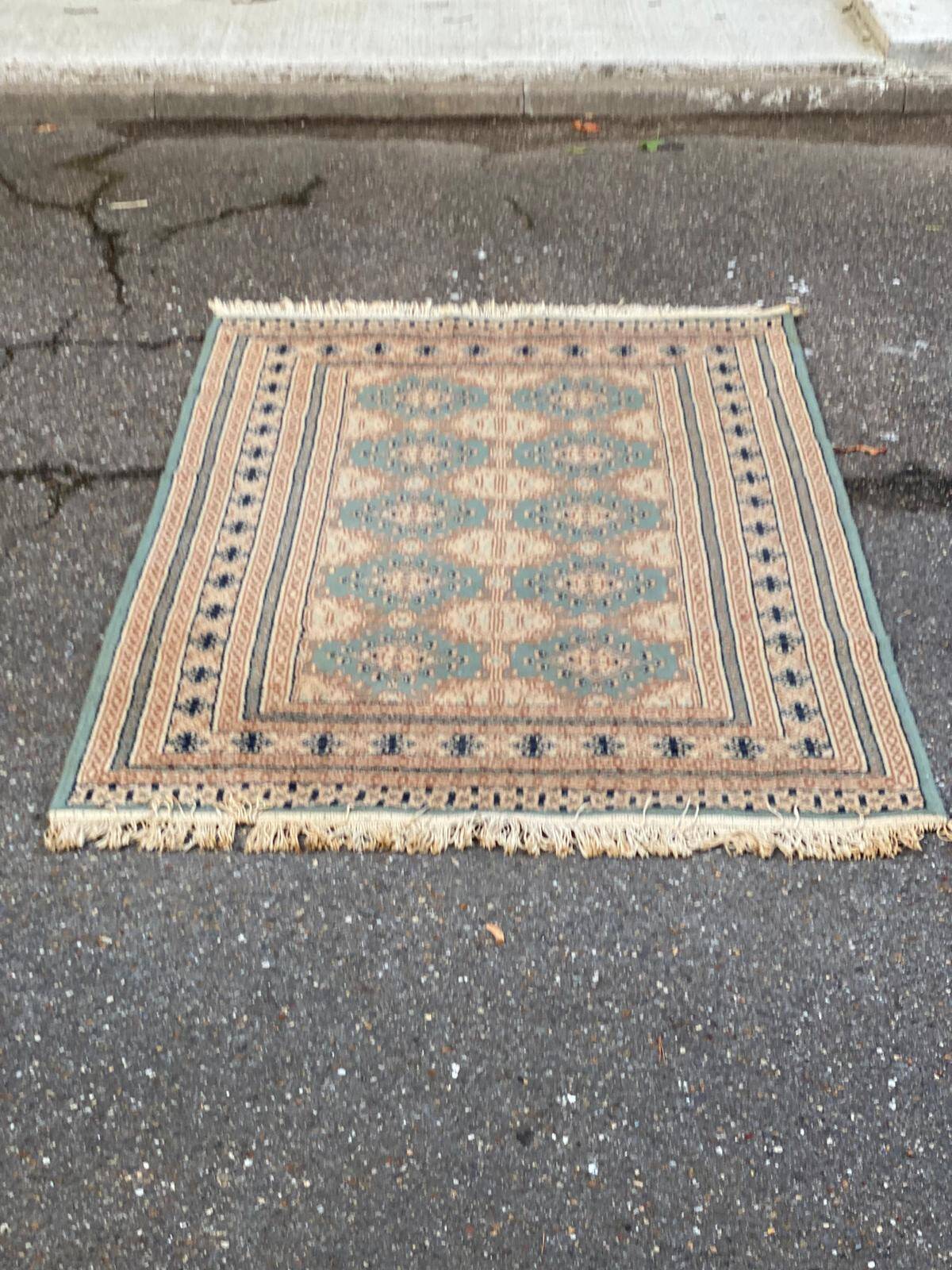 Persian wool rug blue green 125x190