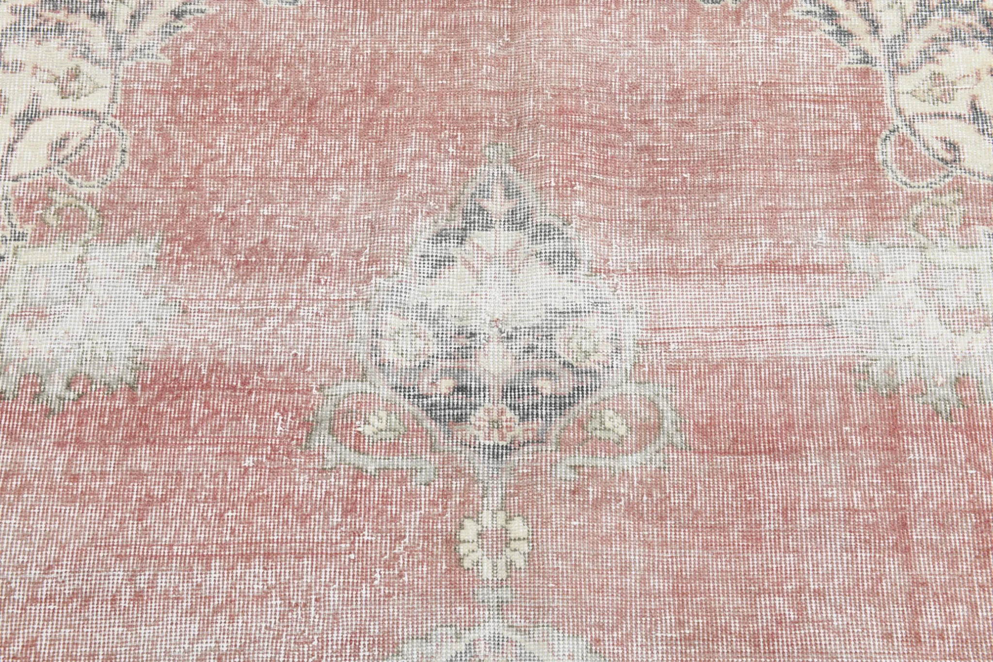 8x12 Large Vintage Pale Red & Blue Persian Rug, Oriental Rustic Carpet