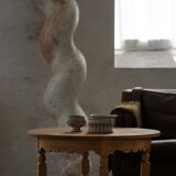 Mid-century Danish round side table in solid oak, Henning Kjærnulf, 1960s.