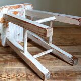 Workshop stool in vintage patinated solid wood