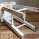 Workshop stool in vintage patinated solid wood