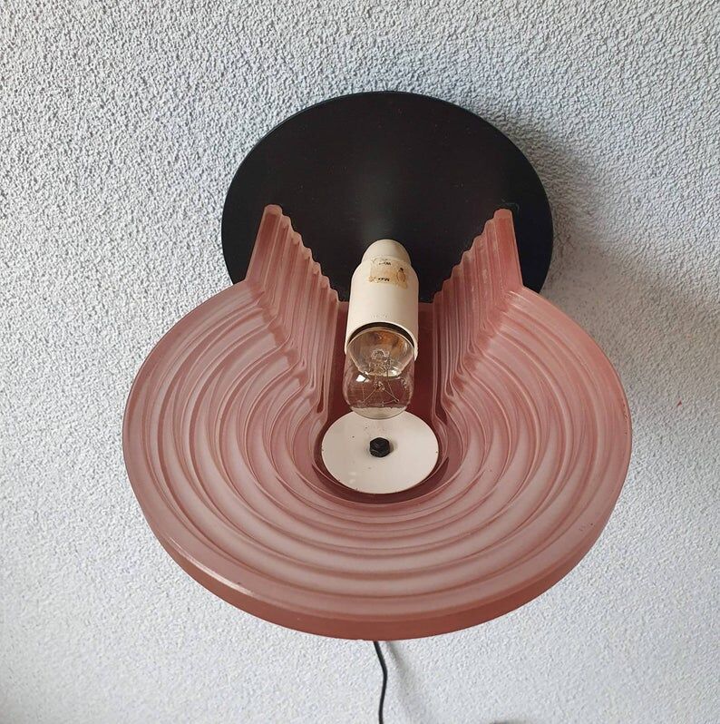 Pink glass applique from the 80s