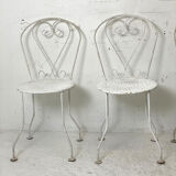 Set of 4 vintage wrought iron garden chairs 60's