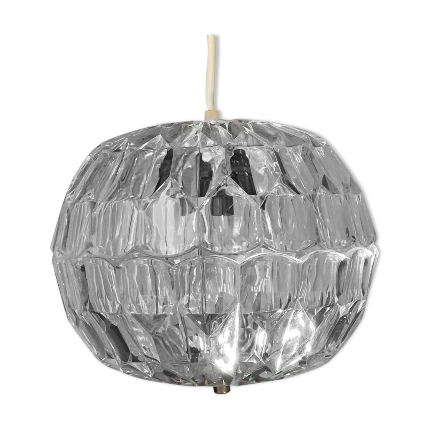 Vintage faceted plexiglass pendant lamp