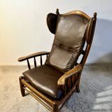 1950s leather wingback armchair