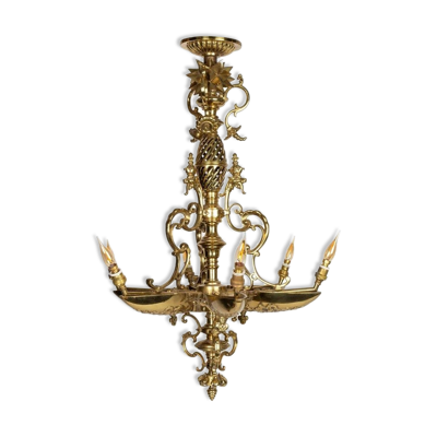 Lustre en bronze doré d'epoque Napoléon III