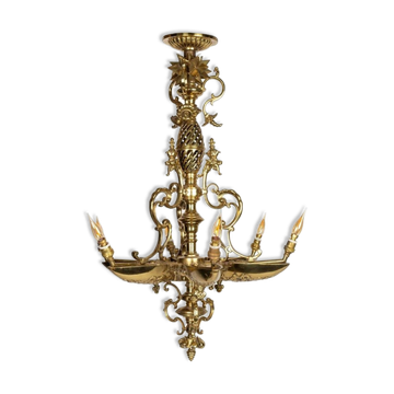 Lustre en bronze doré d'epoque Napoléon III