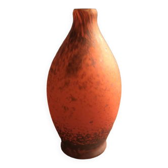 Petit vase en pate de verre attribué à muller freres lunevelle par expert certifié 14cm de haut