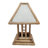 Lampe bambou toile de forme pagode
