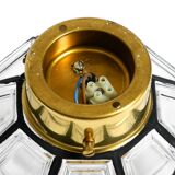 Beautiful 1970s Limburg glass ceiling lamp in octagon shape