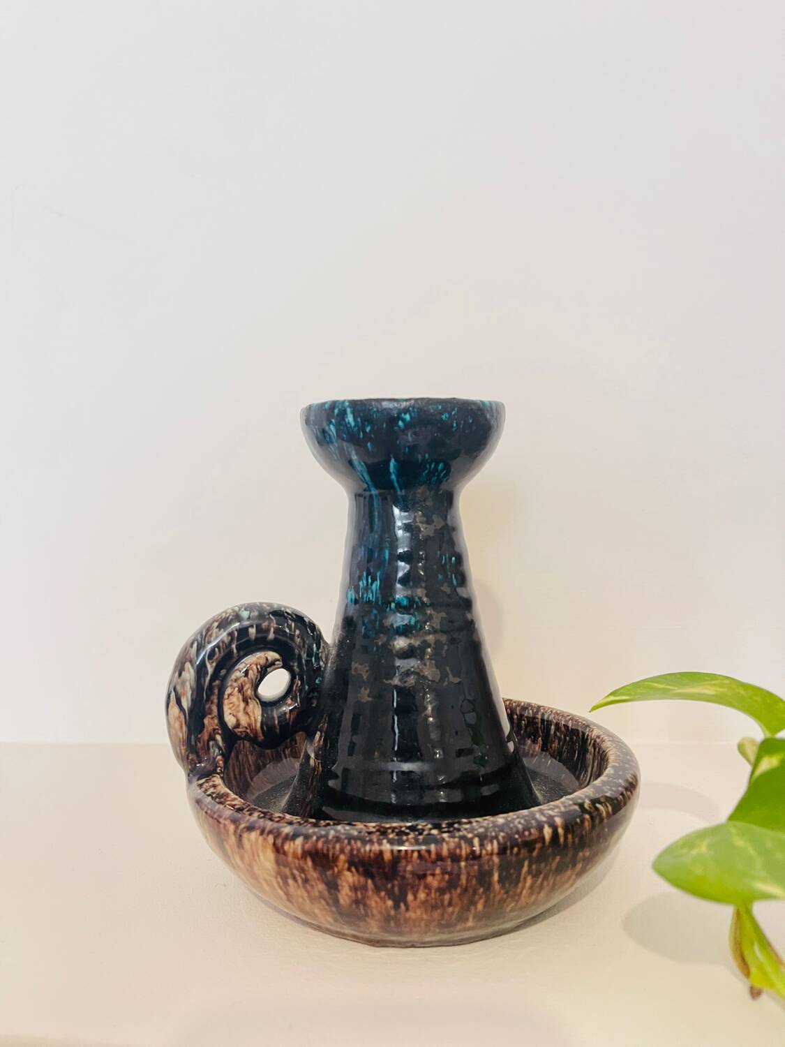 Ceramic candlestick Accolay with handle – 1970