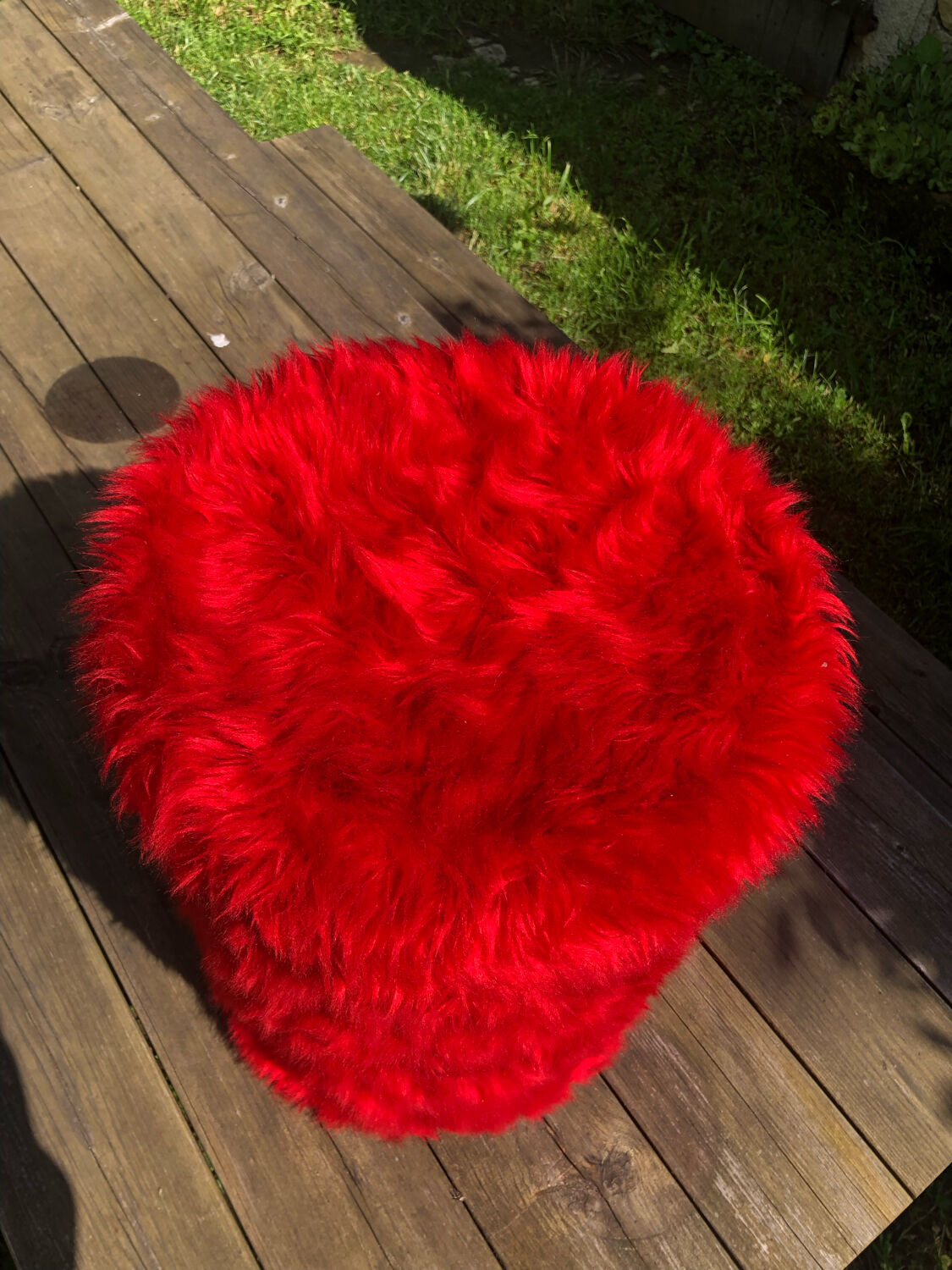 Vintage moumoute pouf