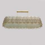 Mid-century Modern Stiyle Italian Brass and Murano Glass Chandelier