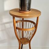 Rattan worker pedestal table from the 1950s