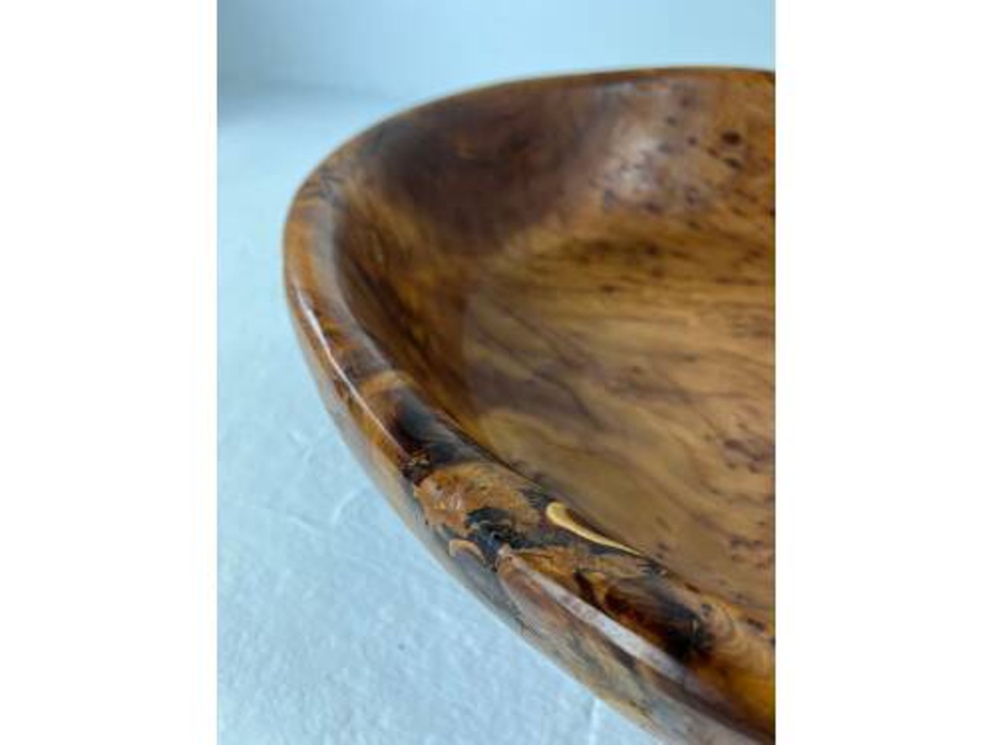 Grand plat en racine de thuya, Maroc, années 80, Ø70 cm