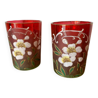 Duo of enameled glasses