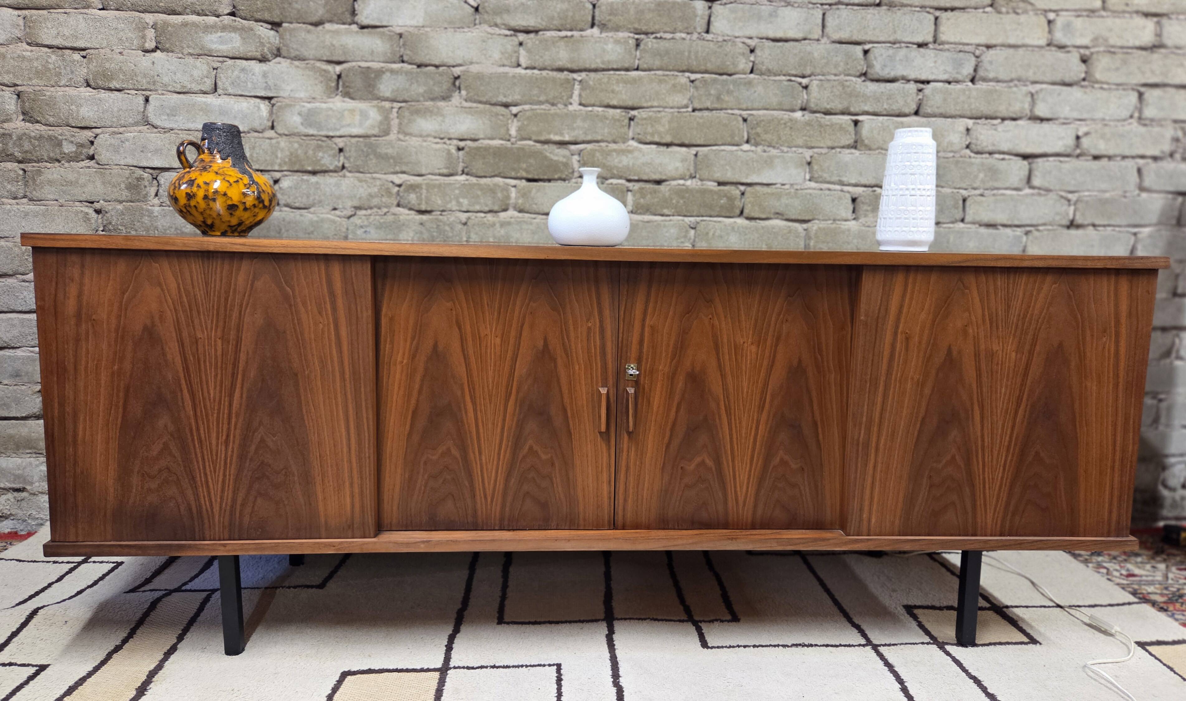 Vintage teak Scandinavian bar cabinet from the 1960s.