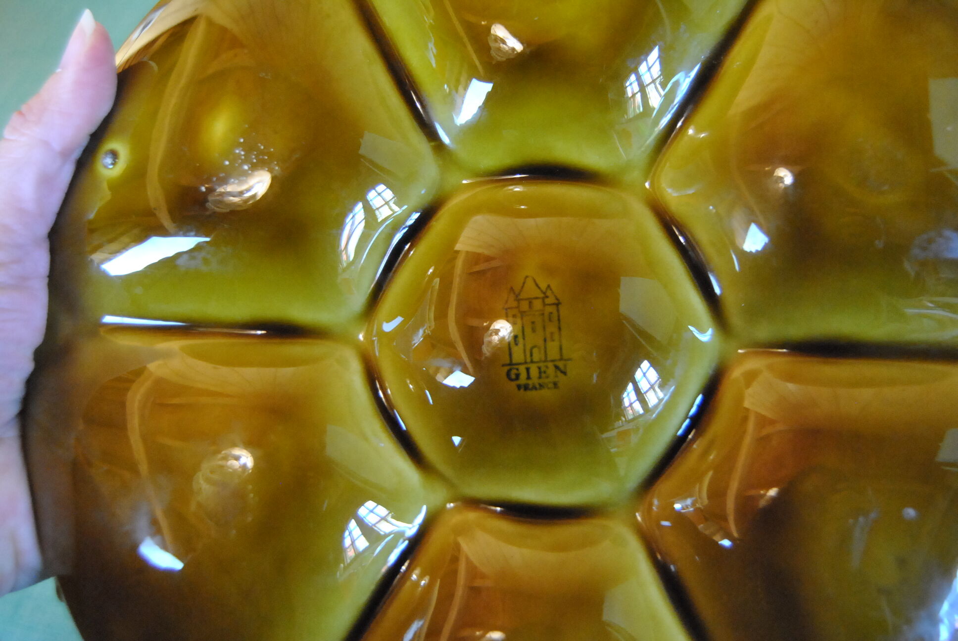 Set of 6 oyster plates in Gien earthenware