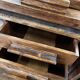 Vintage American wooden desk / desk with roll-up door