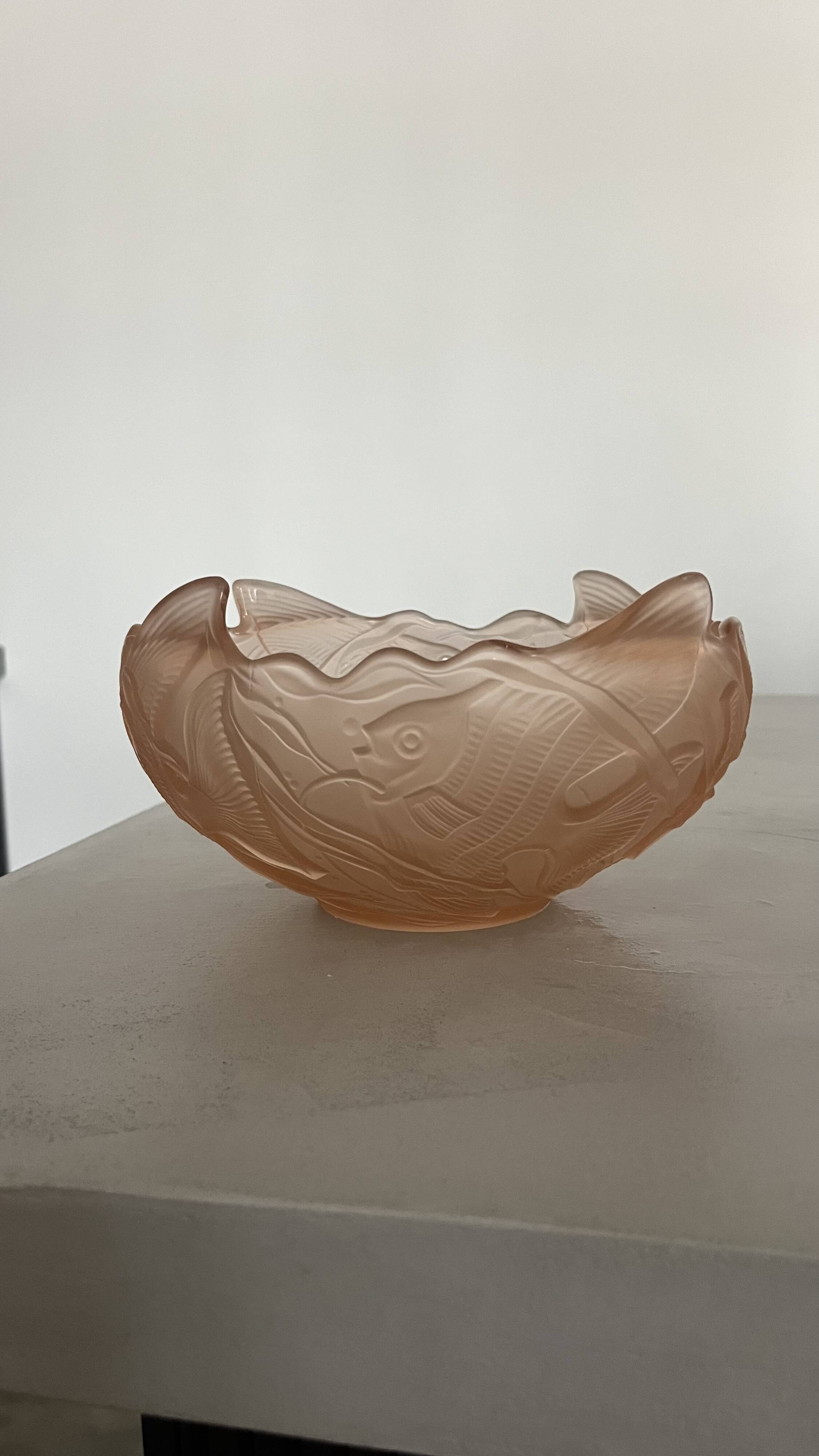 Art Deco pink fish bowl or salad bowl