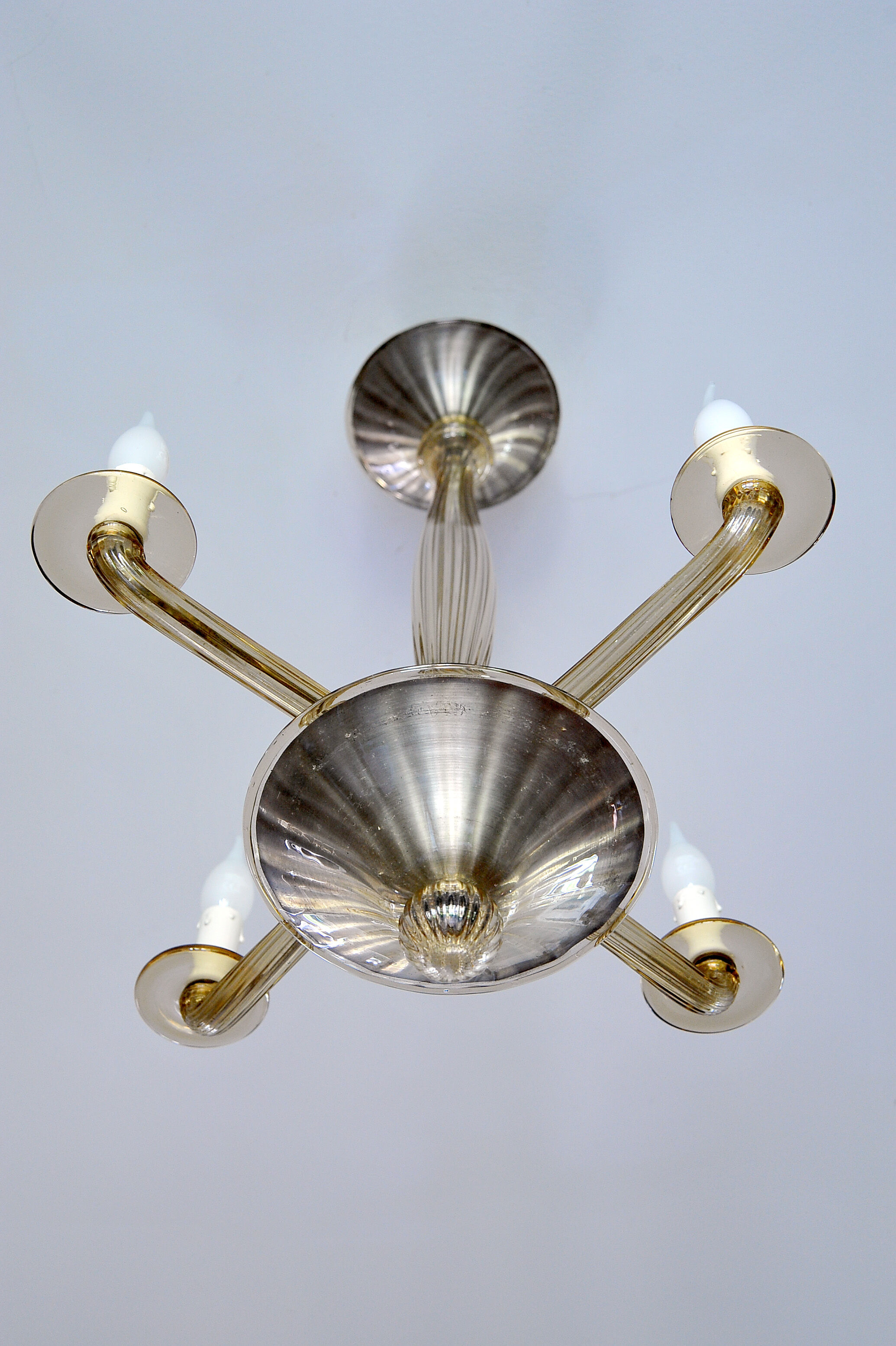 Smoked glass chandelier by Bucella Murano, 1940