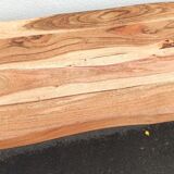 Console en bois avec pieds en métal noir