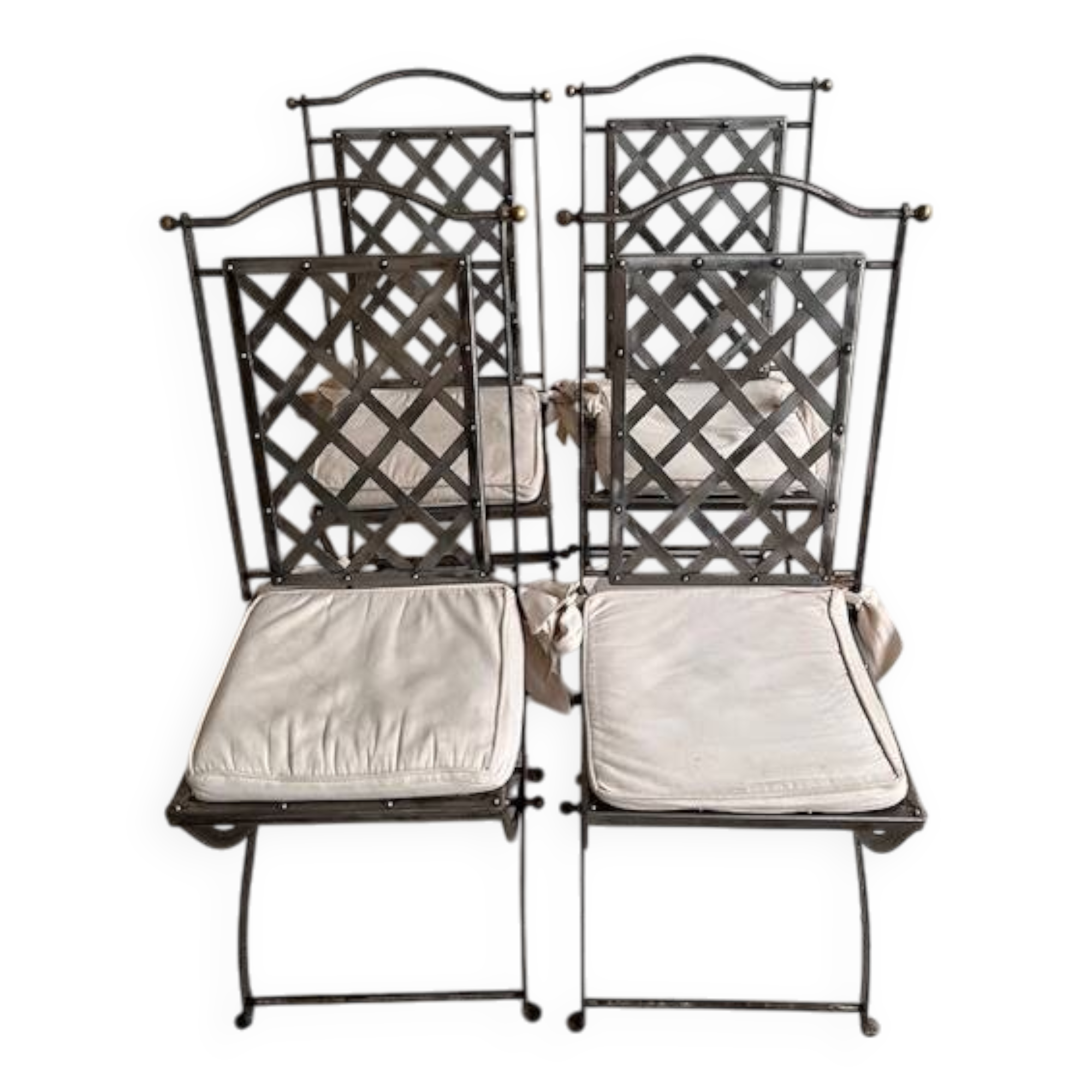 Set of 4 handcrafted steel chairs