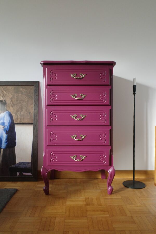 Chiffonnier vintage prune