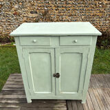 Renovated green mastic Parisian buffet.