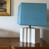 Hollywood regency set of 2 ceramic table Lamps, France 1970s