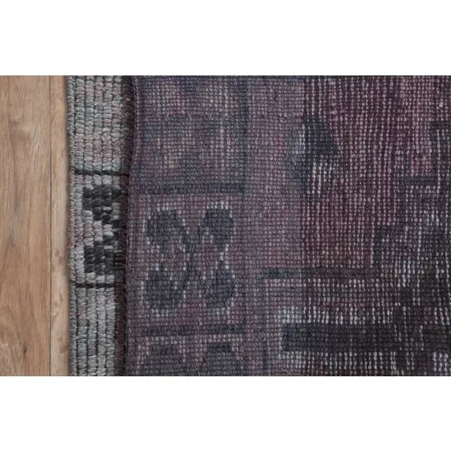 Vintage 1970s Geometric Turkish Oushak Handmade Brown Runner 82x354