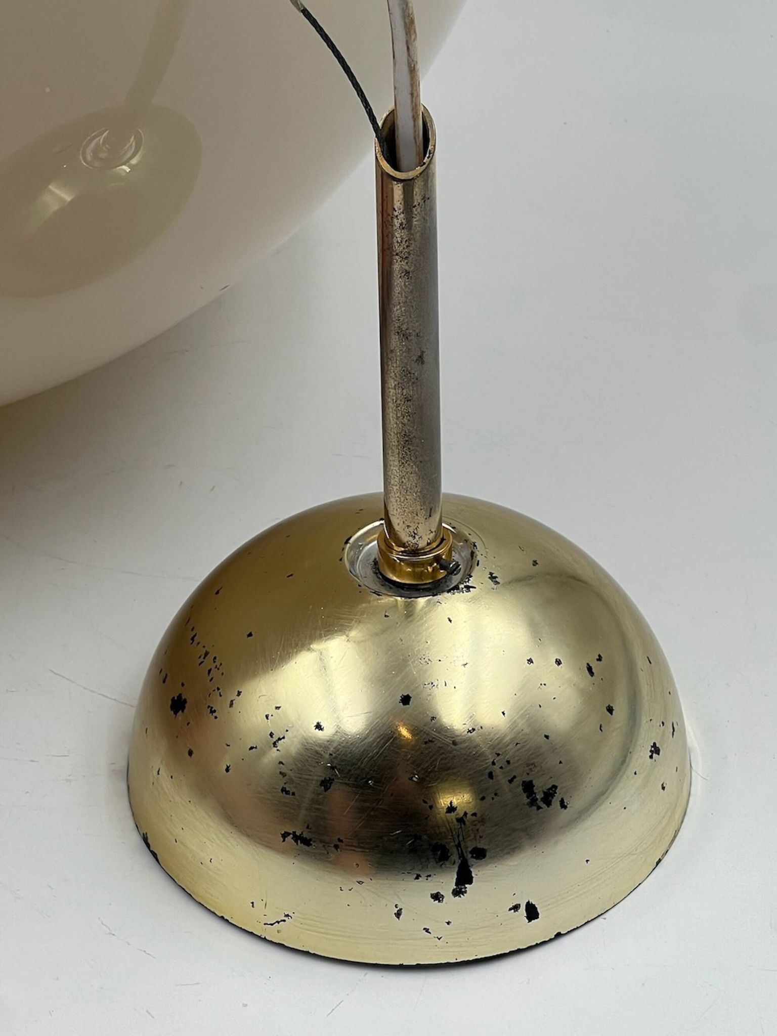 Vintage Globe Chandelier in Glass with Animal Print attributed to Angelo Brotto for Esperia, 1960s