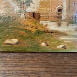 Tableau ancien huile sur panneau j.b maurice vecker (1896-1998) petit châte