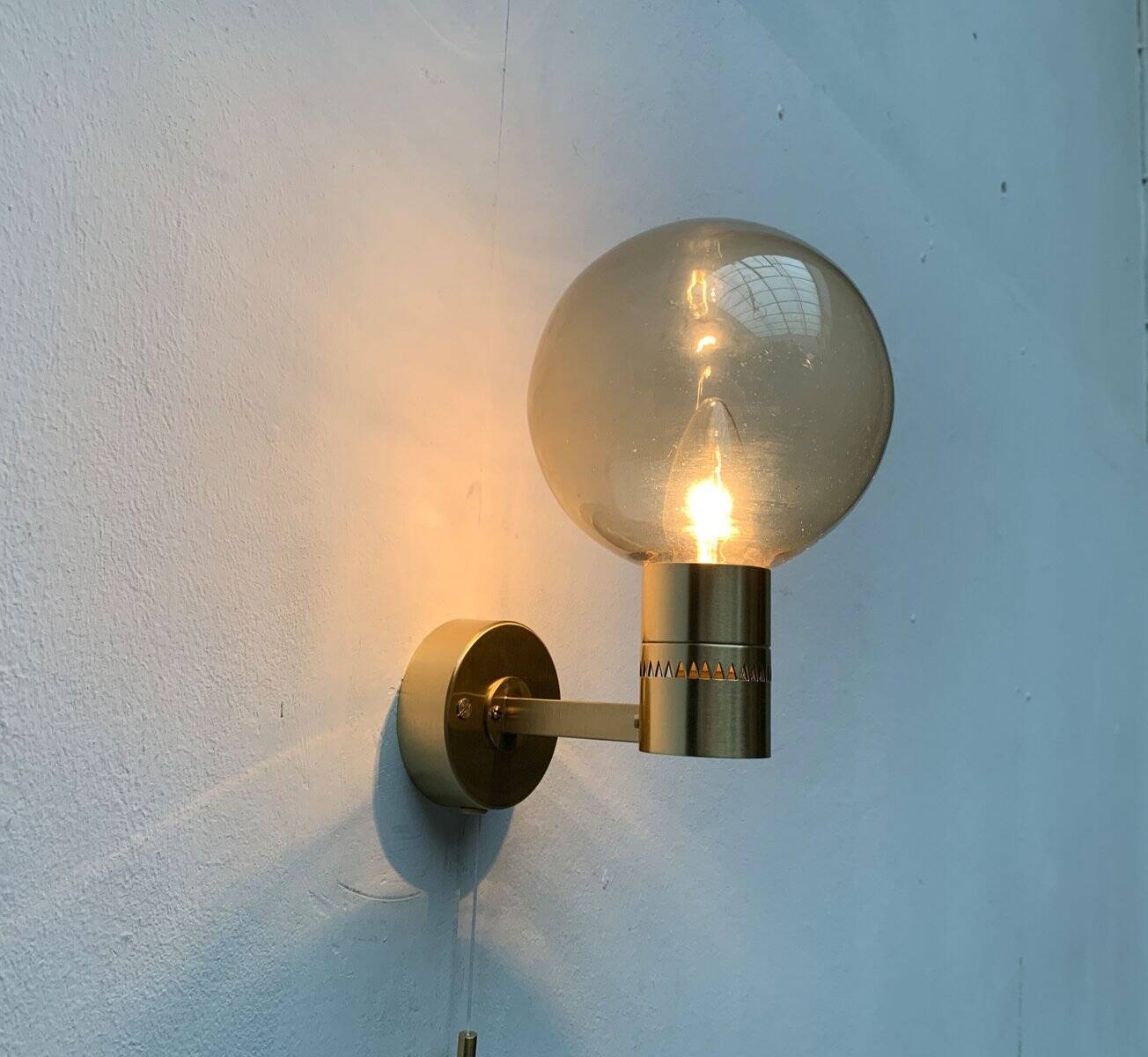 Swedish brass wall sconces from the mid-century by Hans-Agne Jakobsson for Hans-Agne Jakobsson Ab, Markaryd, 1960s, set of 2.