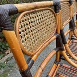 4 bamboo chairs and cannage