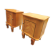 Pair of vintage curved wood bedside tables art deco style